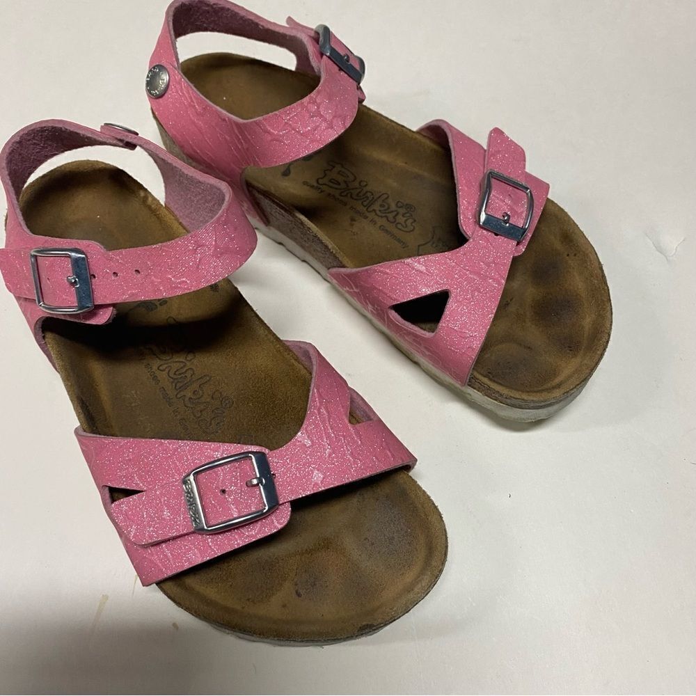 Birkenstocks Birki Rio pink sparkle kids girl toddler strap sandal 210/ 33/ 2.5